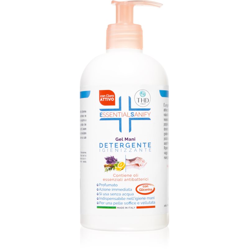 THD Essential Sanify Gel Mani Detergente čisticí tekuté mýdlo na ruce 500 ml