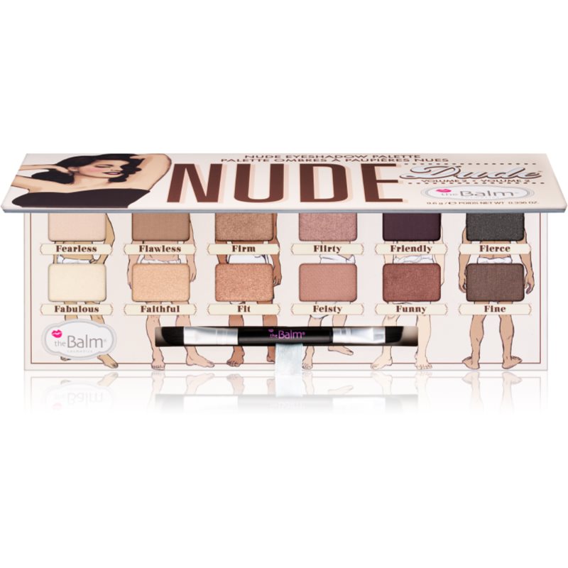 theBalm Nude Dude paleta očních stínů se štětečkem Volume 2 9,6 g
