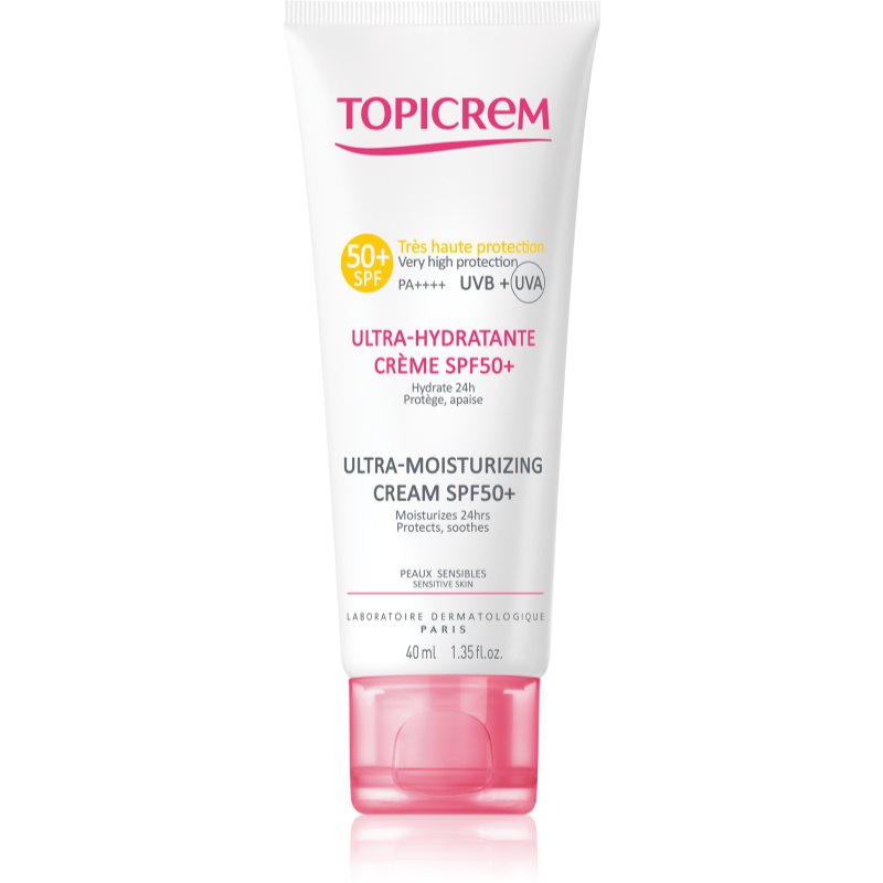 Topicrem UH FACE Ultra-Moisturizing Cream SPF 50+ krém na opalování SPF 50+ na tělo a obličej 40 ml