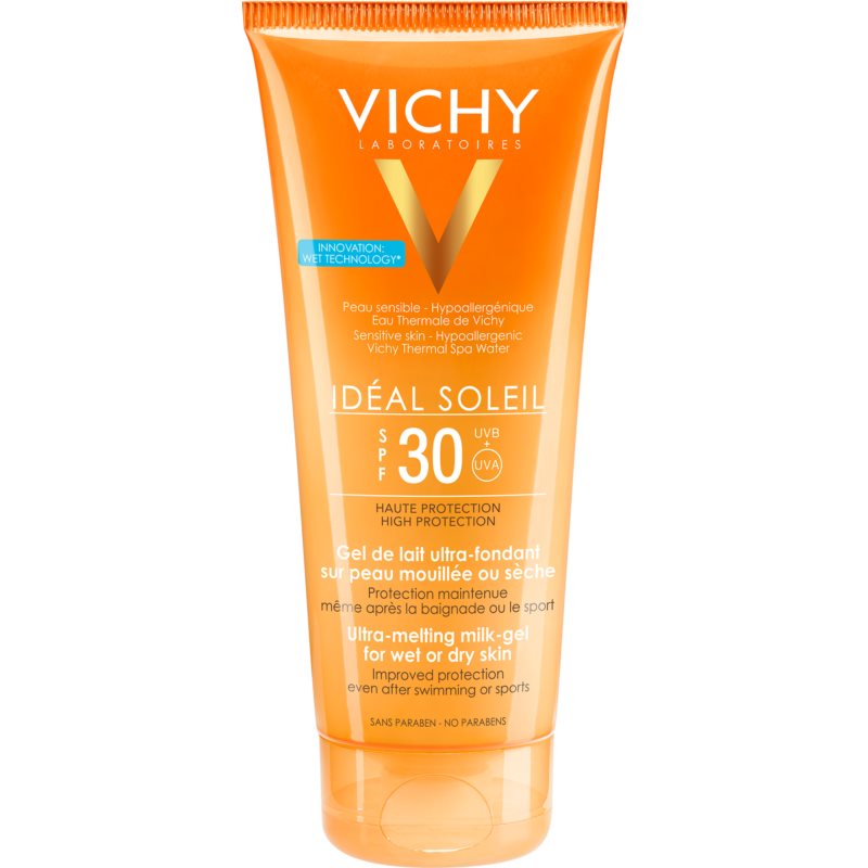 Vichy Idéal Soleil ultratající mléčný gel pro vlhkou nebo suchou pokožku SPF 30 200 ml Image