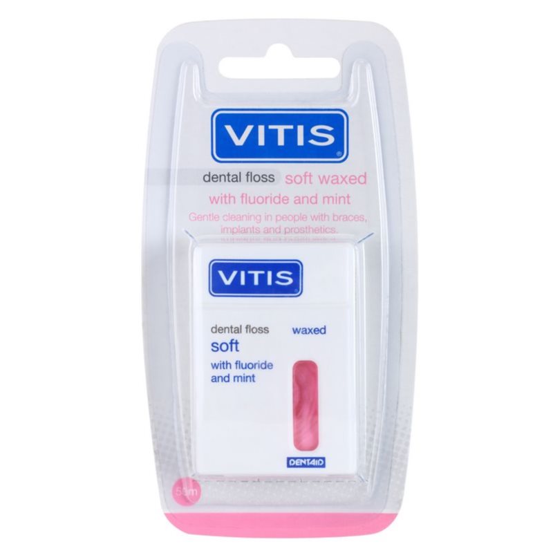 Vitis Dental Care разтягащ се много нежен конец за зъби с флуор и ментол 50 м