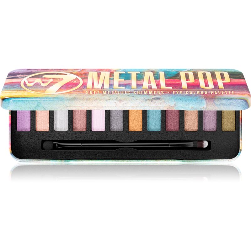 W7 Cosmetics Metal Pop paleta metalických očních stínů 15,6 g