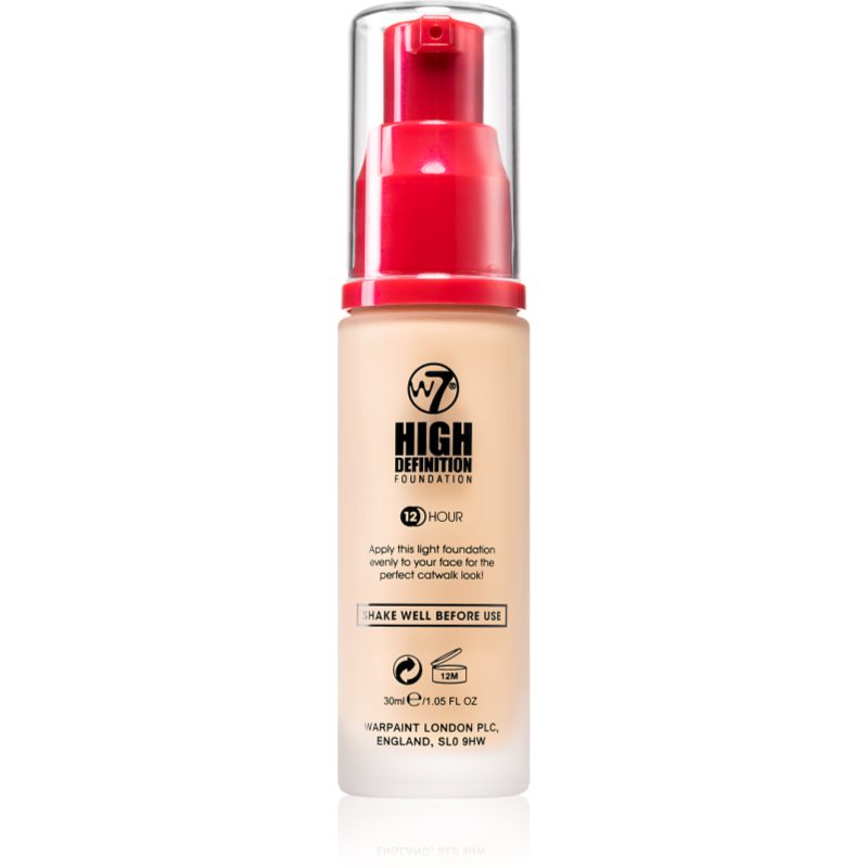 W7 Cosmetics HD hydratační krémový make-up odstín Buttercream 30 ml