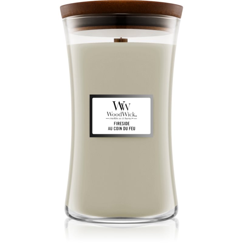 Woodwick Fireplace Fireside vonná svíčka s dřevěným knotem 609,5 g