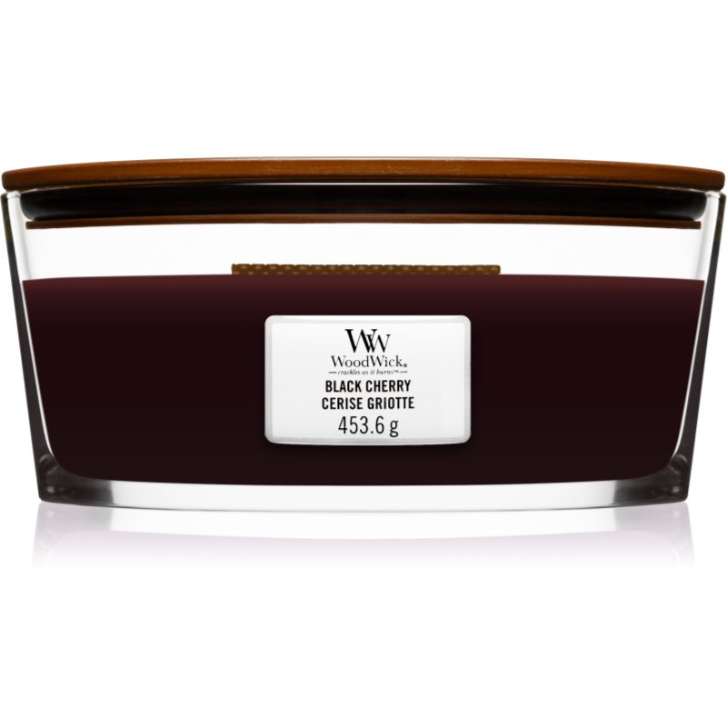Woodwick Black Cherry vonná svíčka s dřevěným knotem (hearthwick) 453,6 g