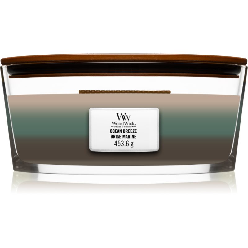 Woodwick Trilogy Ocean vonná svíčka s dřevěným knotem (hearthwick) 453,6 g