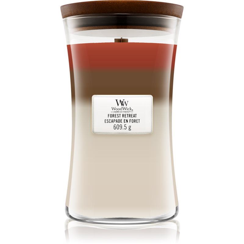 Woodwick Trilogy Forest Retreat vonná svíčka s dřevěným knotem 609,5 g