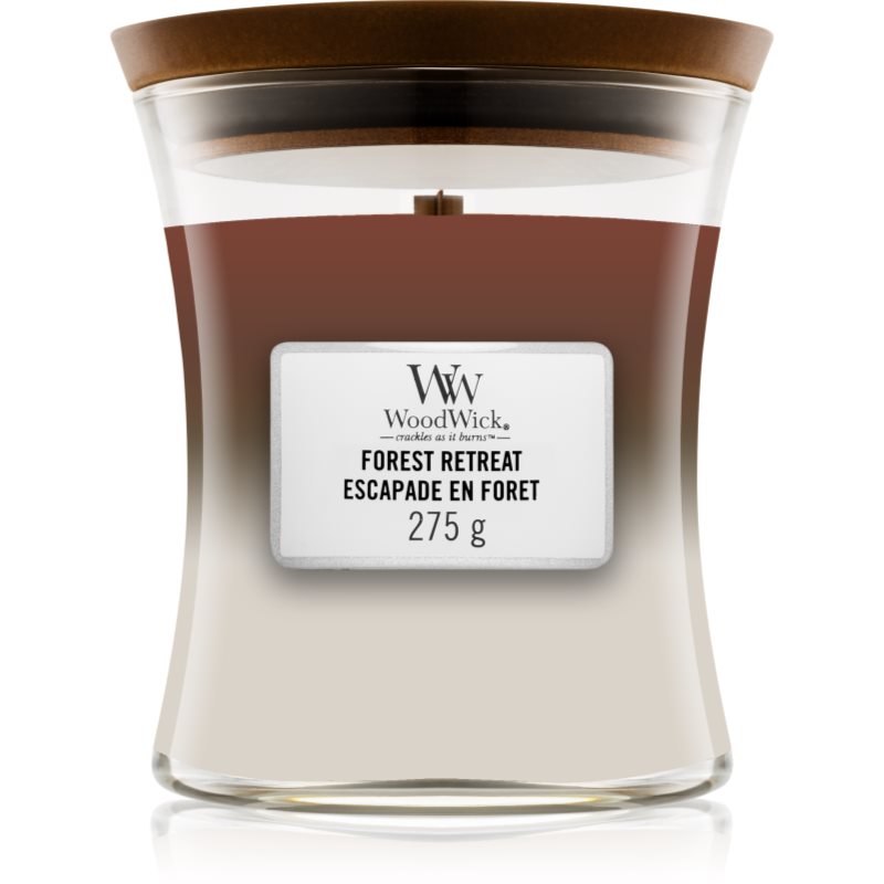 Woodwick Trilogy Forest Retreat vonná svíčka s dřevěným knotem 275 g