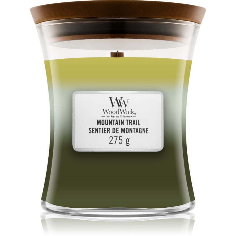 Woodwick Trilogy Mountain Trail vonná svíčka s dřevěným knotem 275 g