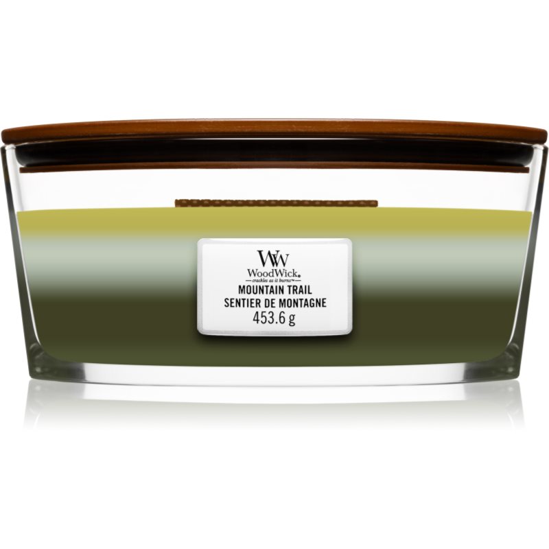 Woodwick Trilogy Mountain Trail vonná svíčka s dřevěným knotem (hearthwick) 453,6 g
