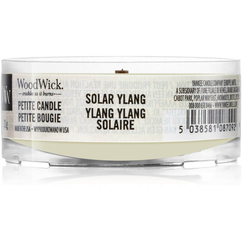 Woodwick Solar Ylang votivní svíčka s dřevěným knotem 31 g