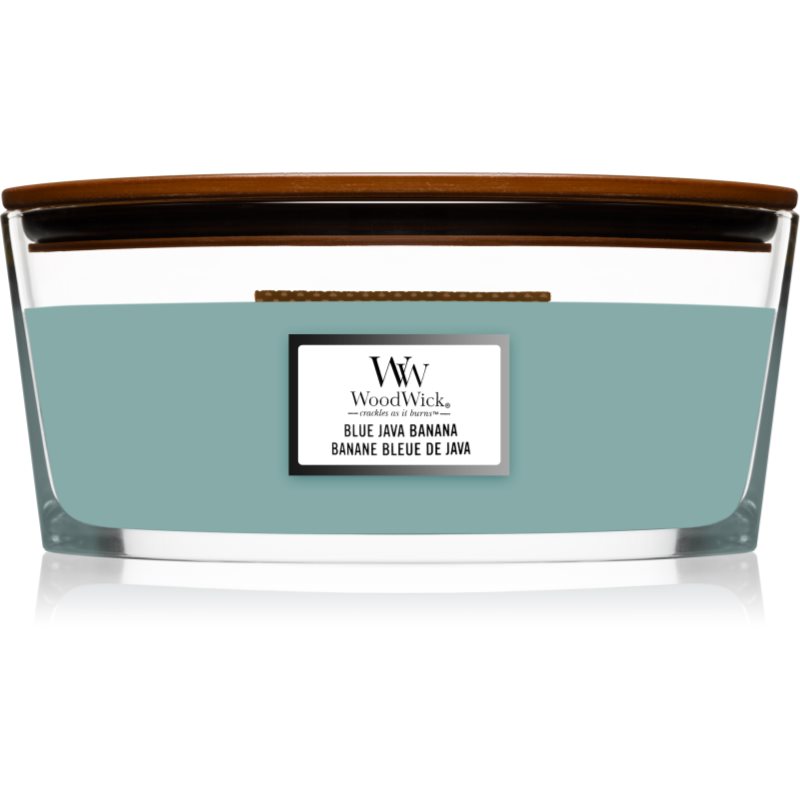 Woodwick Blue Java Banana vonná svíčka s dřevěným knotem (hearthwick) 453,6 g