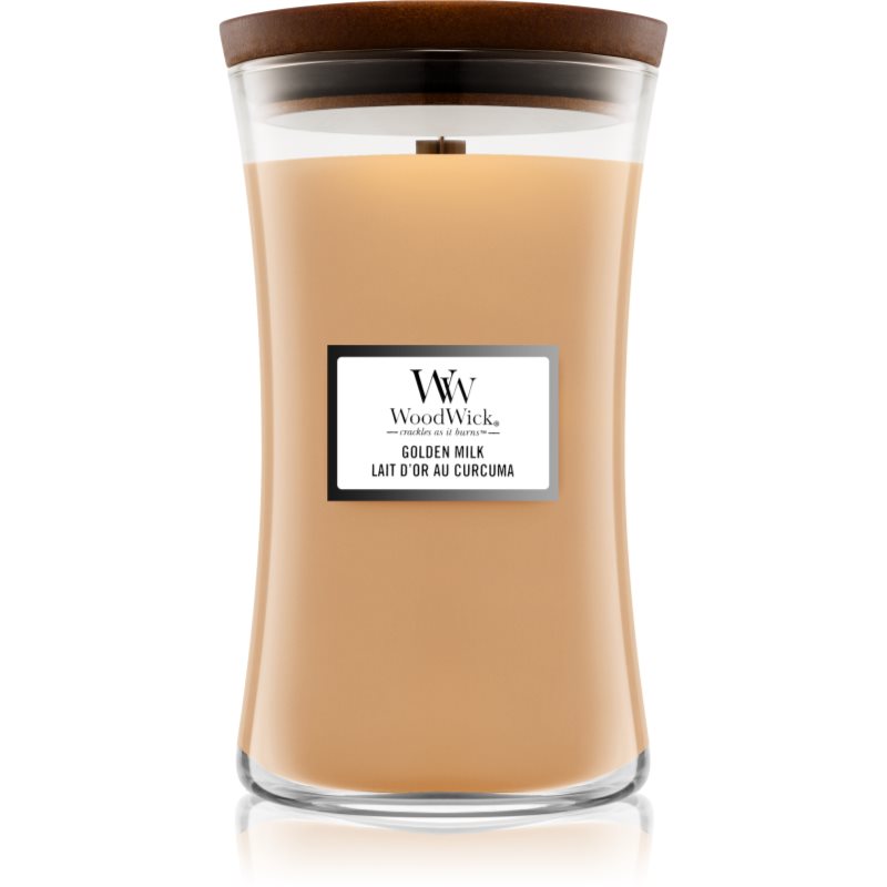 Woodwick Golden Milk vonná svíčka s dřevěným knotem 609,5 g