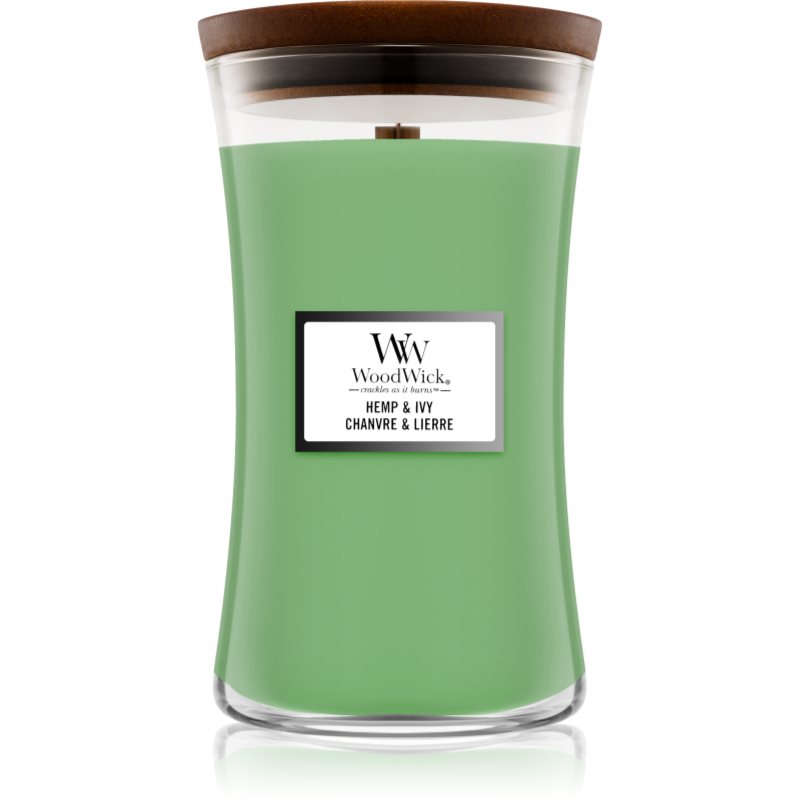 Woodwick Hemp & Ivy ароматна свещ  с дървен фитил 609,5 гр.