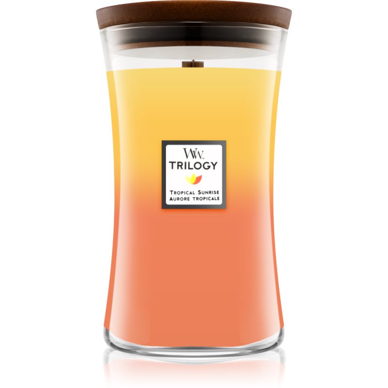 Woodwick Trilogy Tropical Sunrise vonná svíčka s dřevěným knotem 610 g