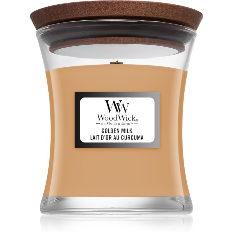 Woodwick Golden Milk vonná svíčka s dřevěným knotem 85 g