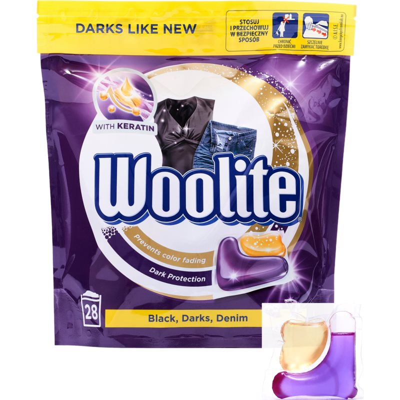 Woolite Darks, Denim & Black kapsle na praní 28 ks
