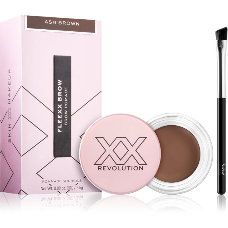 XX by Revolution FLEXX BROW дълготраен гел за вежди с четка цвят Ash Brown 2,5 гр.