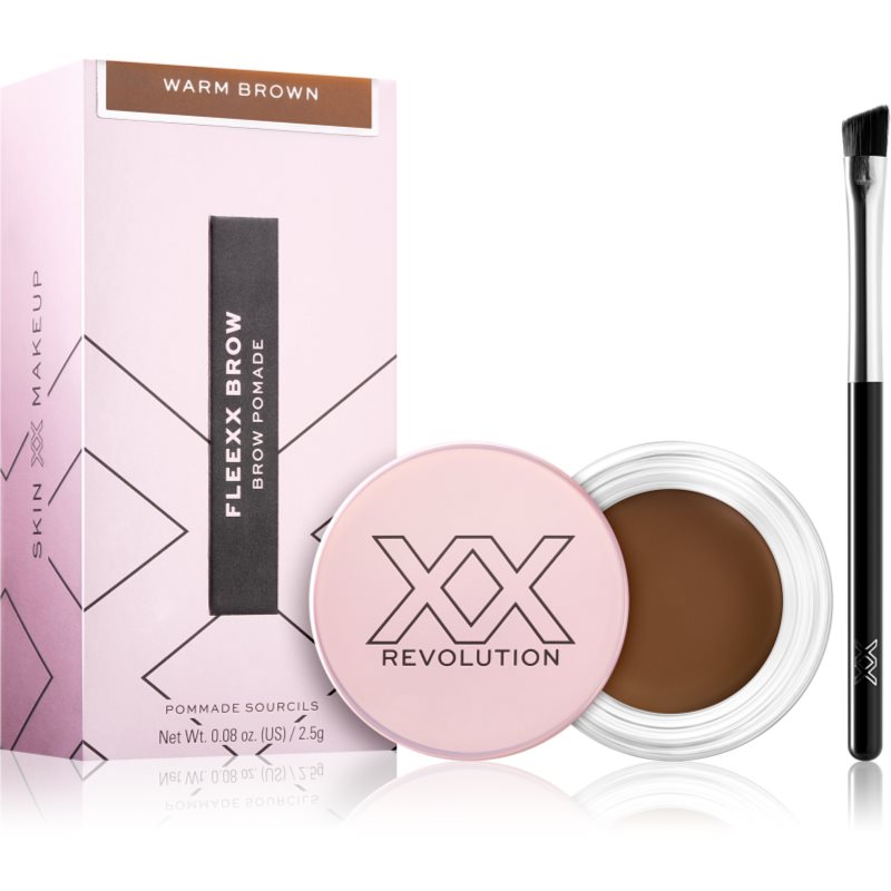 XX by Revolution FLEXX BROW дълготраен гел за вежди с четка цвят Warm Brown 2,5 гр.