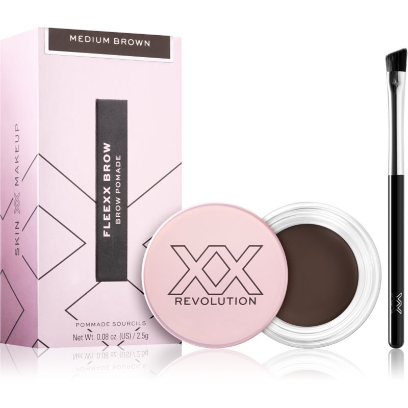 XX by Revolution FLEXX BROW дълготраен гел за вежди с четка цвят Medium Brown 2,5 гр.