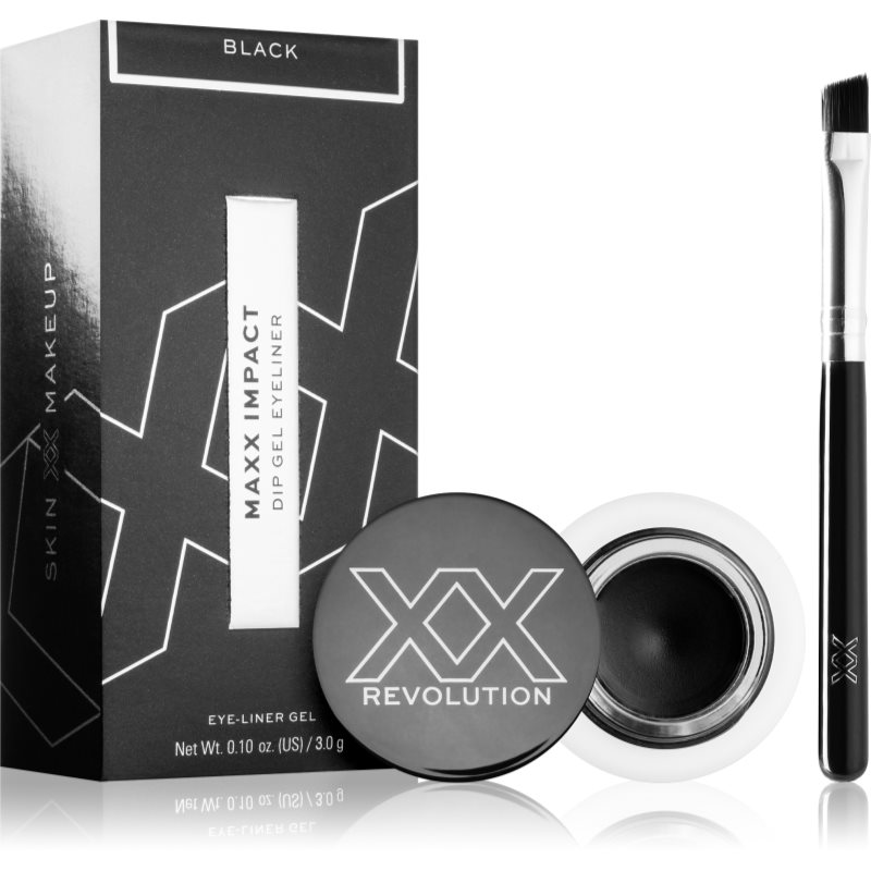 XX by Revolution MAXX IMPACT гел очна линия с четка цвят Black 3 гр.