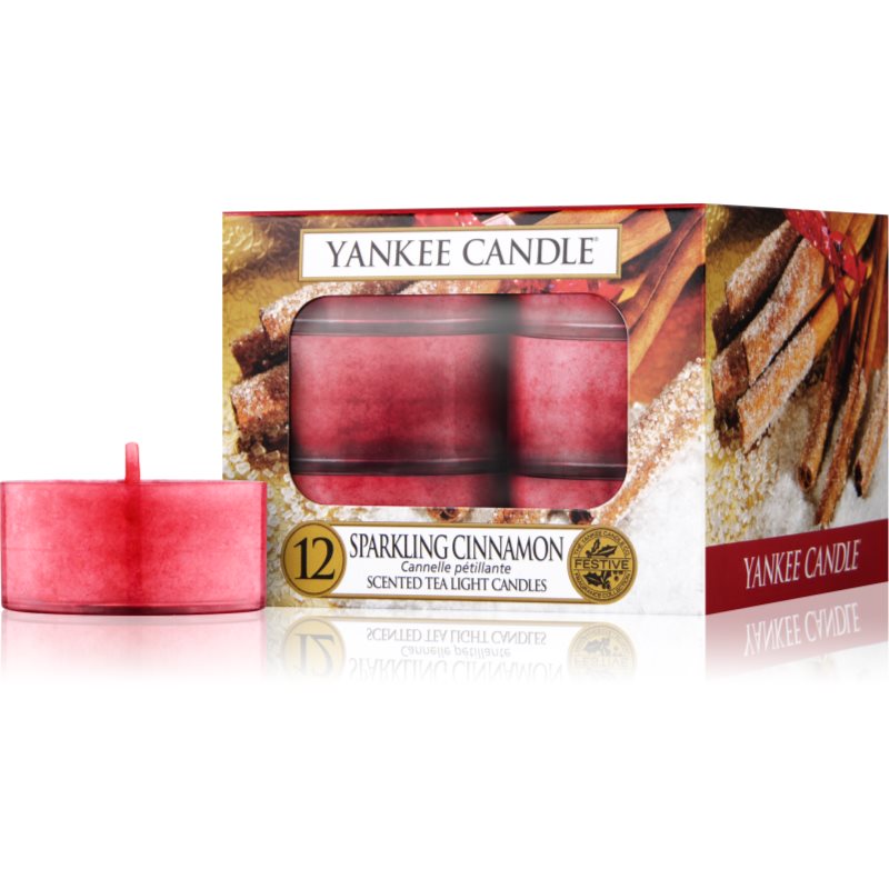 Yankee Candle Sparkling Cinnamon čajová svíčka 12 x 9,8 g