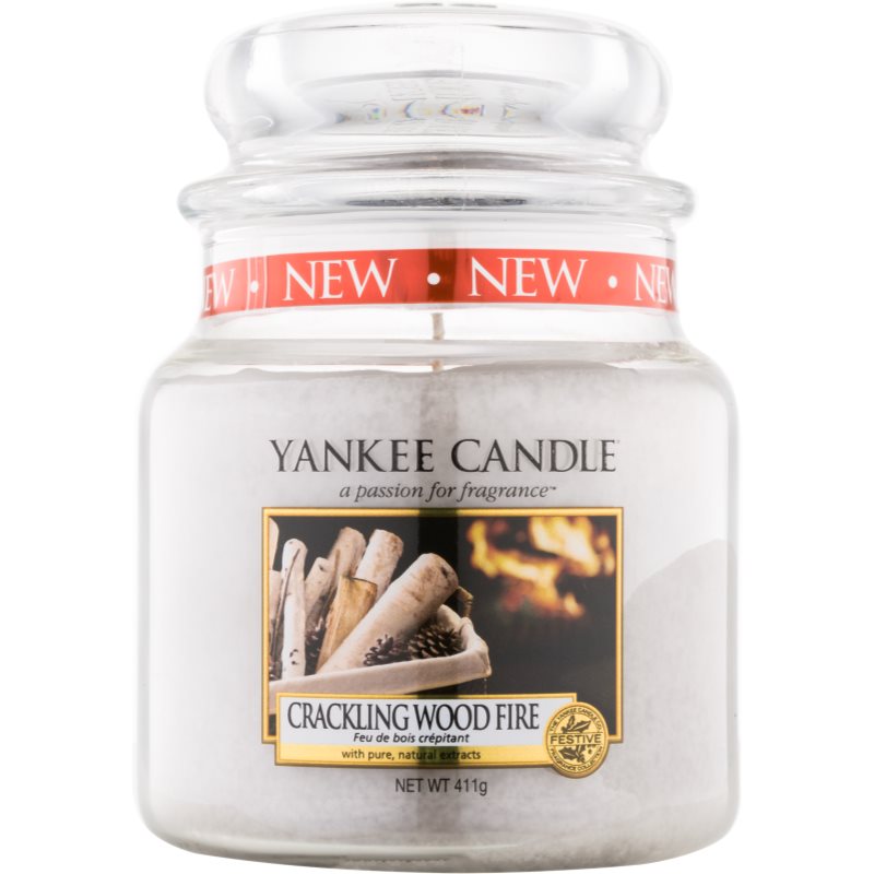 

Yankee Candle Crackling Wood Fire aроматична свічка Classic середня