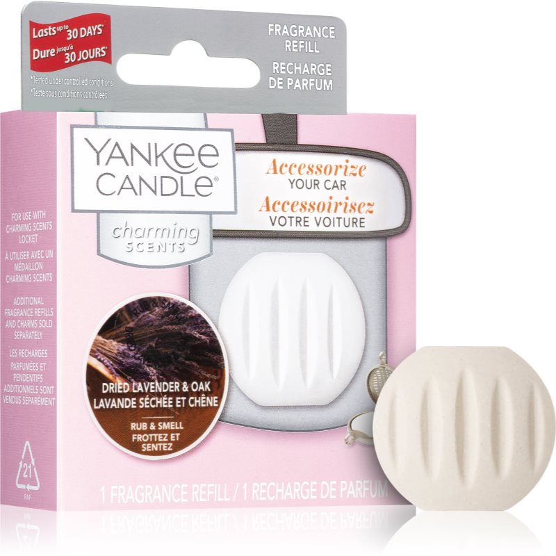 Yankee Candle Dried Lavender & Oak vůně do auta náhradní náplň závěsná