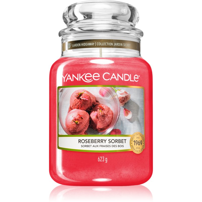 Yankee Candle Roseberry Sorbet ароматна свещ  Classic голяма 623 гр.