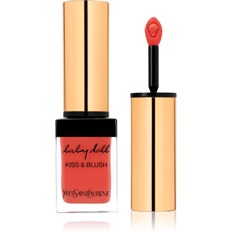 Yves Saint Laurent Baby Doll Kiss & Blush rtěnka na rty a tváře s matným efektem odstín 4 Orange Fougueux 10 ml