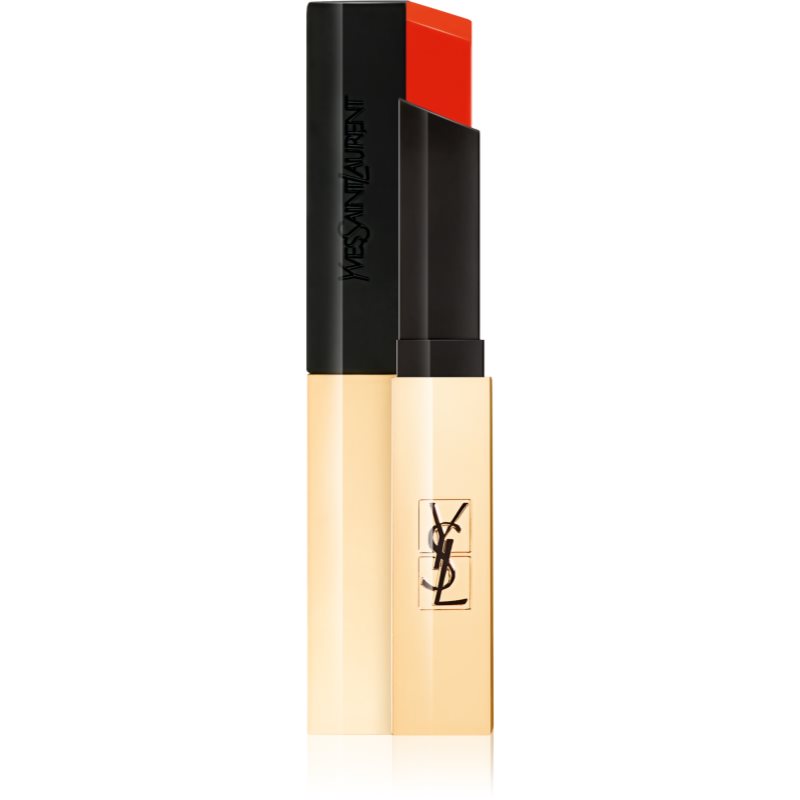 Yves Saint Laurent Rouge Pur Couture The Slim тънко матиращо червило с кожен ефект цвят 2 Strange Orange 2,2 гр.