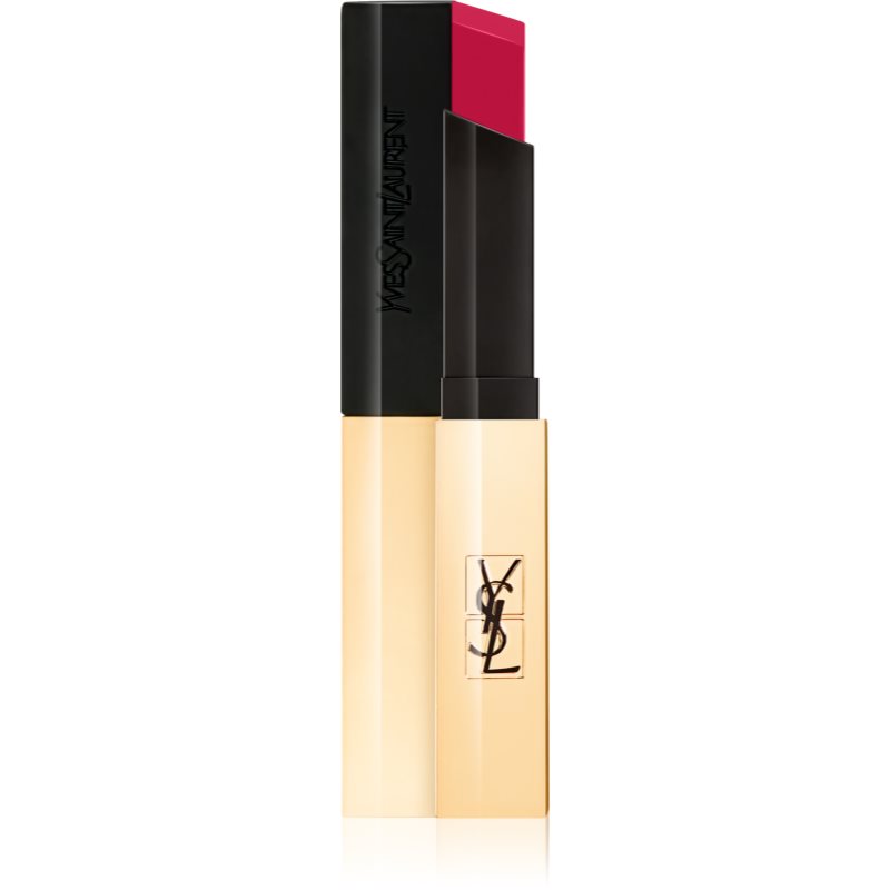 Yves Saint Laurent Rouge Pur Couture The Slim тънко матиращо червило с кожен ефект цвят 27 Conflicting Crimson 2,2 гр.