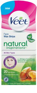 Veet Wax Strips Natural Inspirations™ Bandas de depilação facial com óleo de argan