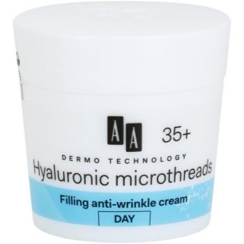 AA Cosmetics Dermo Technology Hyaluronic Microthreads cremã de zi antirid cu efect de umplere 35+ imagine produs