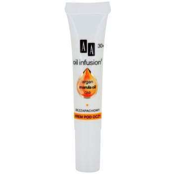 AA Cosmetics Oil Infusion2 Argan Marula 30+ oční protivráskový krém s hydratačním účinkem Koenzym Q10 15 ml