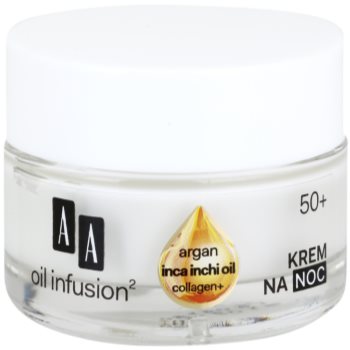 AA Cosmetics Oil Infusion2 Argan Inca Inchi 50+ crema regeneratoare de noapte efect de remodelare.