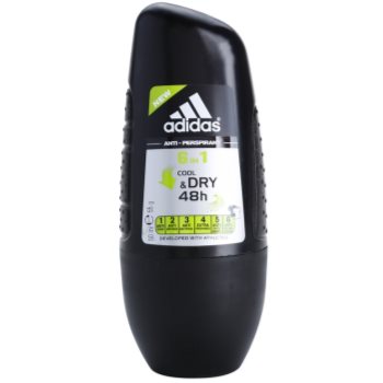 

Adidas 6 in 1 Cool & Dry дезодорант кульковий для чоловіків 50 мл