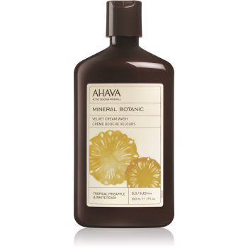 

Ahava Mineral Botanic Tropical Pineapple & White Peach шовковистий крем для душу тропічний ананас та білий персик 500 мл