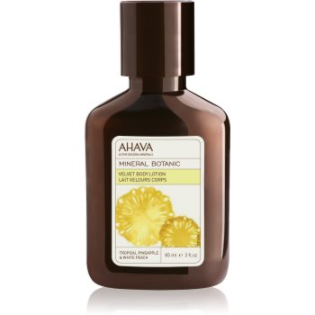 

Ahava Mineral Botanic Tropical Pineapple & White Peach вельветовий крем для тіла тропічний ананас та білий персик 85 мл