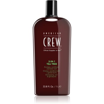 American Crew Hair & Body 3-IN-1 Tea Tree sampon, balsam si gel de dus 3in1 pentru barbati