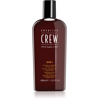American crew hair & body 3-in-1 sampon, balsam si gel de dus 3in1 pentru barbati