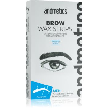andmetics Wax Strips benzi depilatoare cu ceară, pentru sprâncenele bărbaților