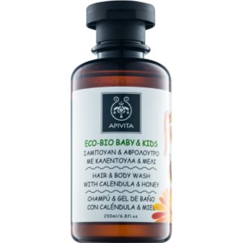 Apivita Eco-Bio Baby & Kids dětský mycí gel a šampon pro každodenní použití 200 ml