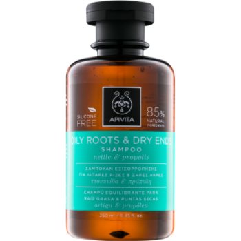 Apivita holistic hair care nettle & propolis sampon pentru scalp gras si fire de par cu terminatii uscate