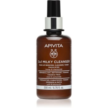 Apivita cleansing chamomile & honey lapte demachiant 3 în 1 pentru față și ochi