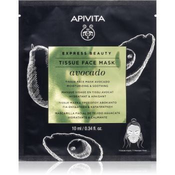 Apivita express beauty avocado mască textilă hidratantă pentru netezirea pielii