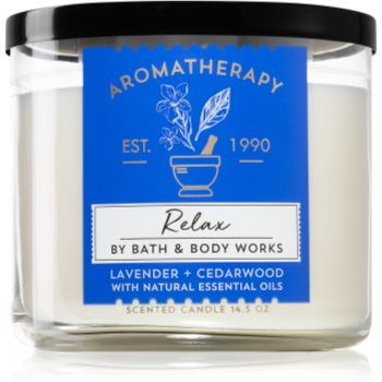 Bath & Body Works Relax Lavender & Cedarwood lumânare parfumată