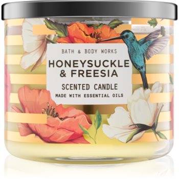 

Bath & Body Works Honeysuckle & Freesia ароматизована свічка 411 гр