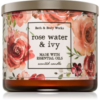 Bath & body works rose water & ivy lumânare parfumată
