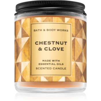Bath & body works chestnut & clove lumânare parfumată i.
